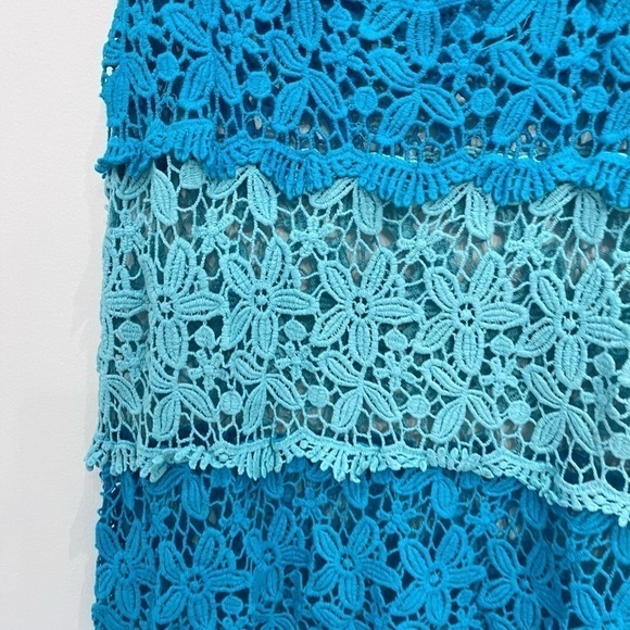 VINTAGE Crochet aqua bleu size small brand solitaire - Picture 2 of 7